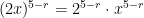 (2x)^{5-r} = 2^{5-r} \cdot x^{5-r}